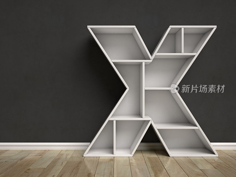 架子字体模拟室内场景字母X