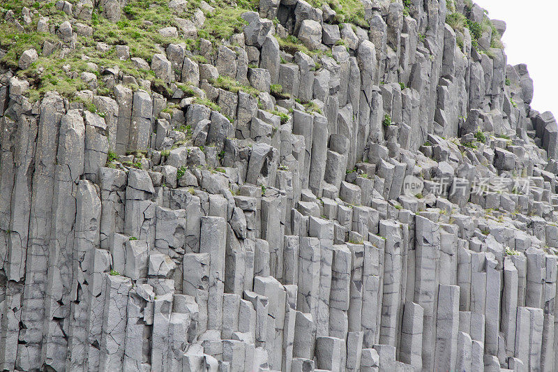 冰岛的玄武岩岩层