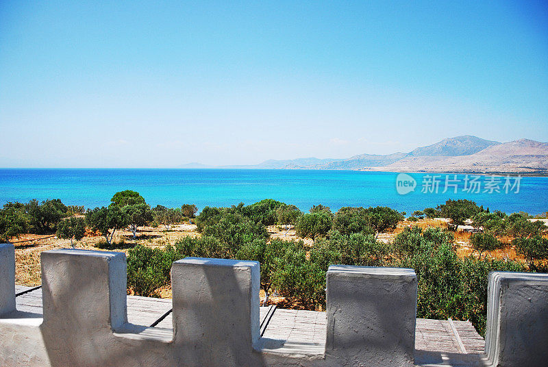 阳台上的异国风情海景，希腊