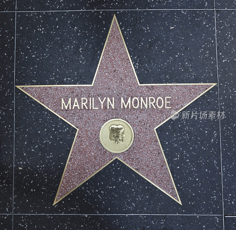 好莱坞星光大道上的明星玛丽莲梦露