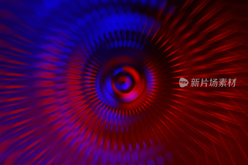 氖蓝红抽象涡轮叶片喷气发动机背景