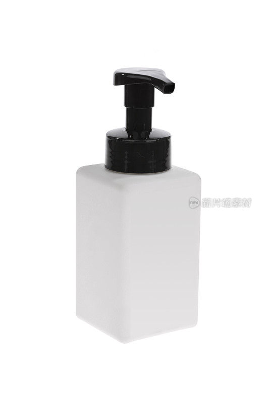 白色背景上的空洗涤剂瓶子