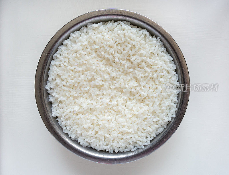 白底碗里的米饭