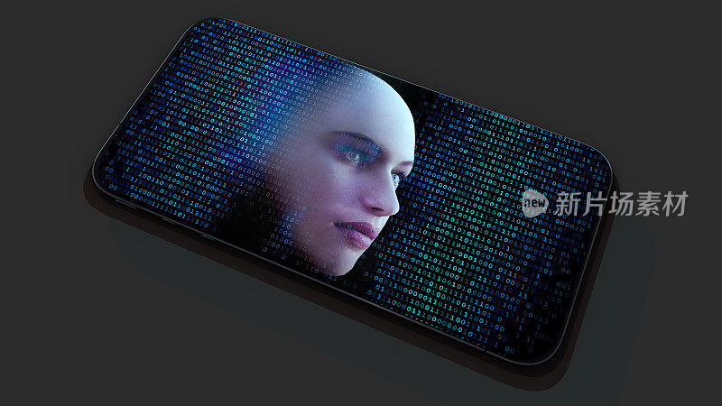 手机屏幕上的人工智能美人脸
