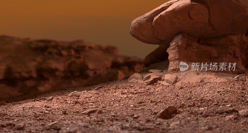 火星太空探索行星太空旅行宇航员景观