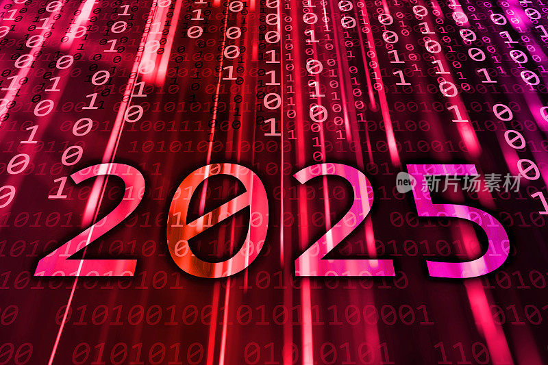 新年2025在二进制代码的背景下