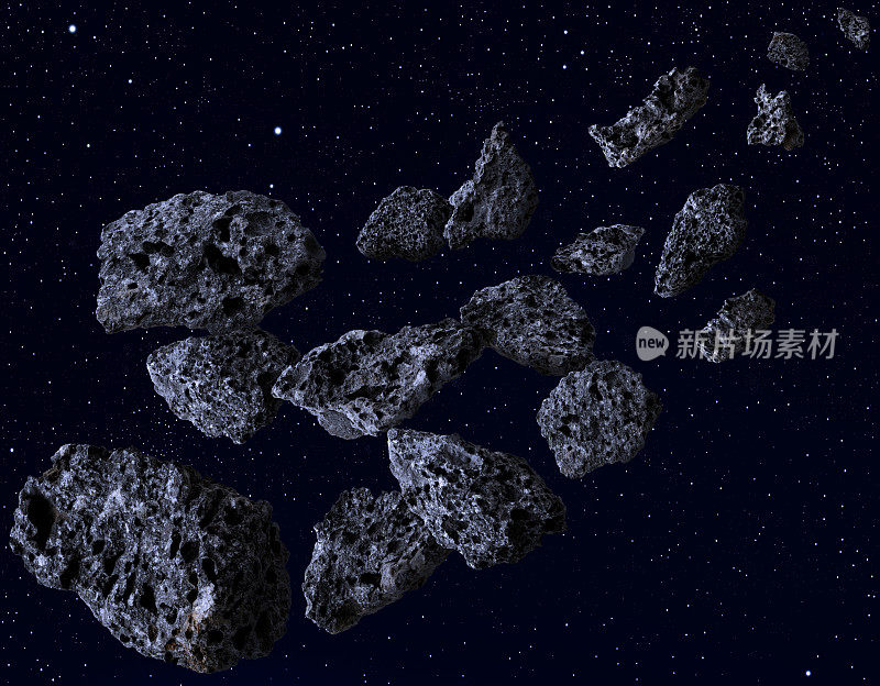 宇宙深处有很多小行星