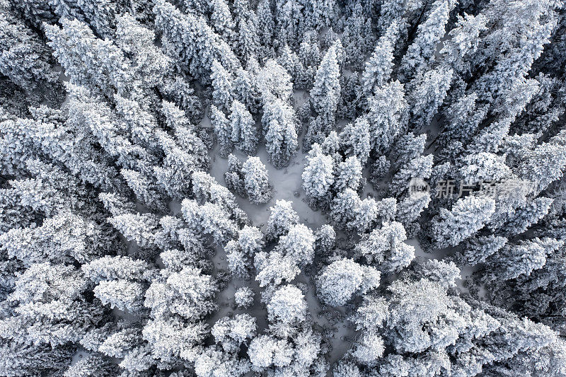 无人机拍摄的雪山鸟瞰图