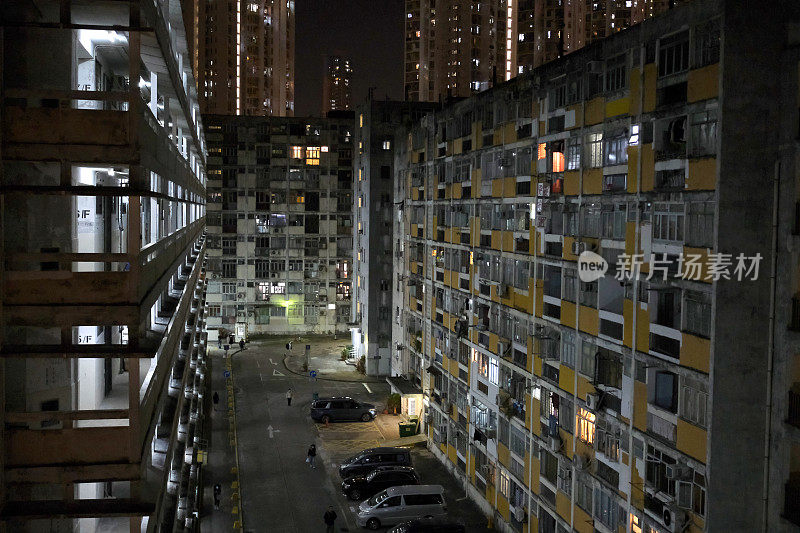 香港石硖尾大坑西村的夜晚