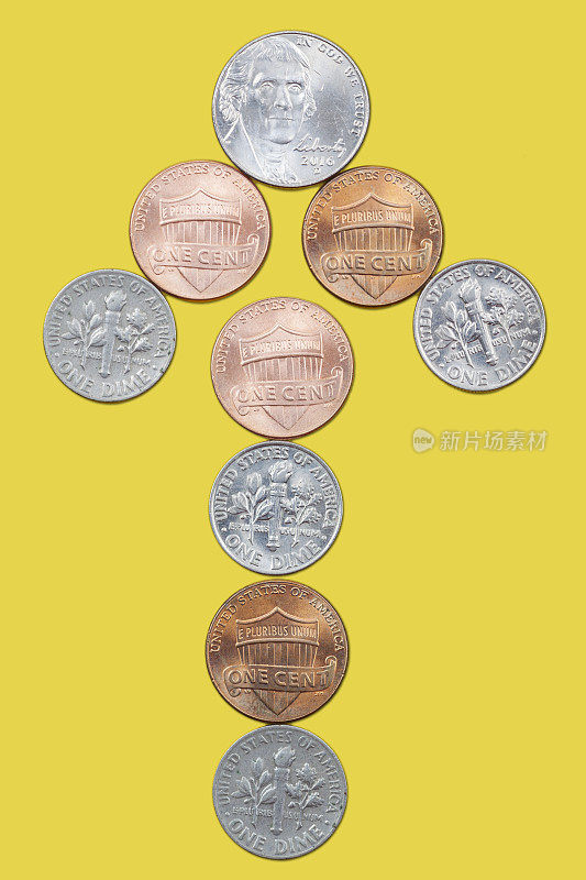 美国硬币的箭头符号