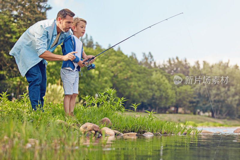 钓鱼是他们家的传统