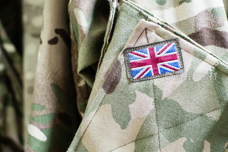 英国军用迷彩服袖子上的英国国旗
