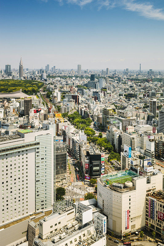 东京城市天际线，日本