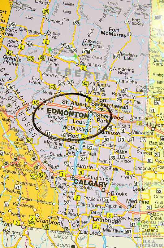 地图上的埃德蒙顿