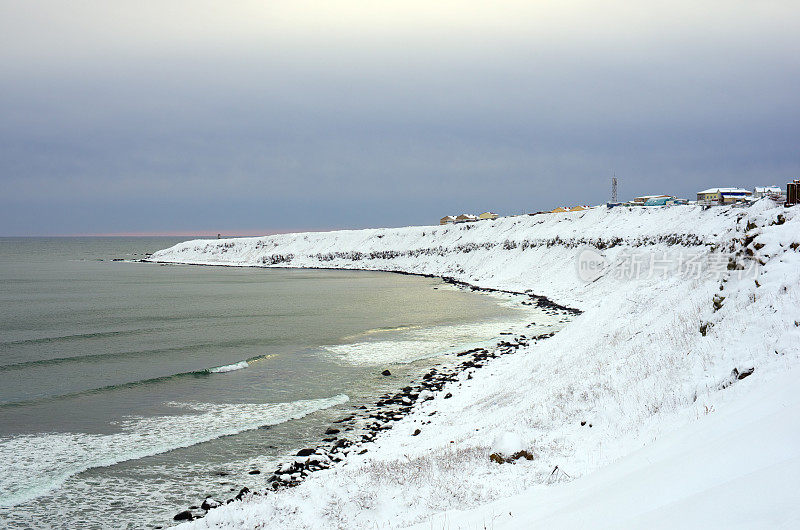 国后岛的雪岸