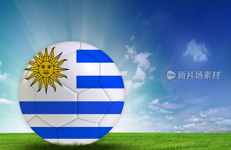带有乌拉圭国旗的足球