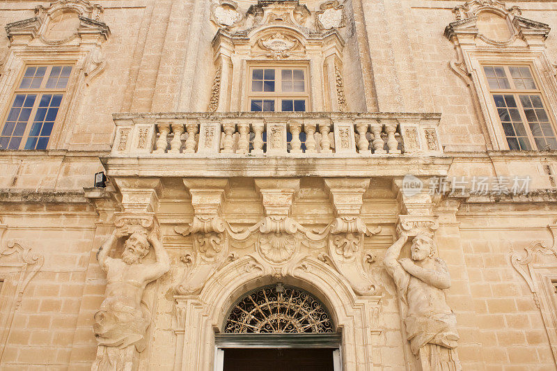 建筑在Mdina，马耳他岛。