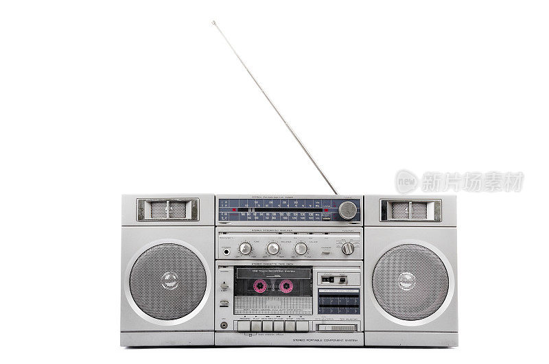 20世纪80年代，银色的天线收音机