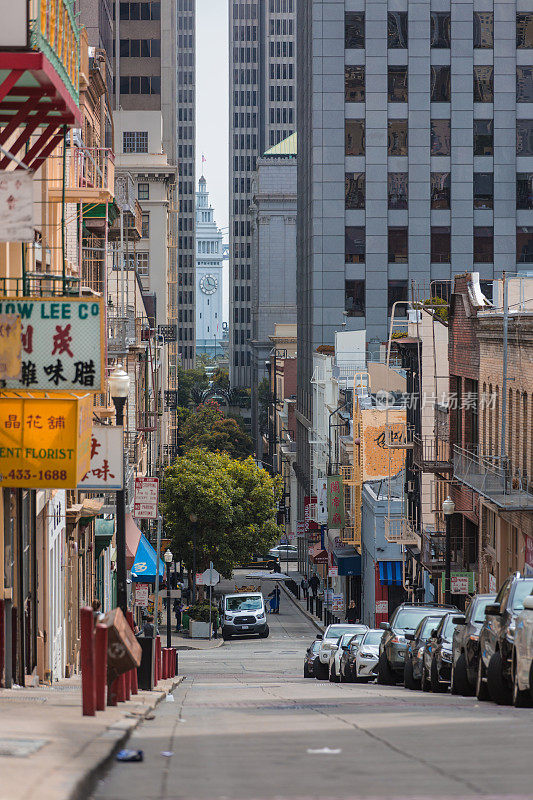 中国灯笼挂在旧金山中国城