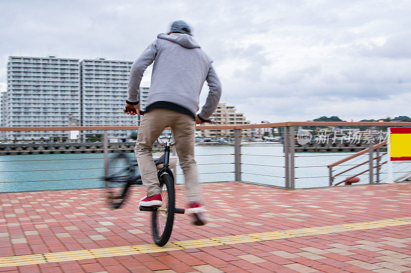 BMX骑手,平移,跟随拍摄