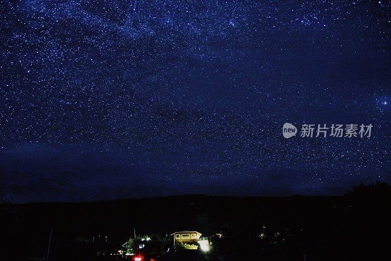 莫纳克亚山夜间的银河和星星