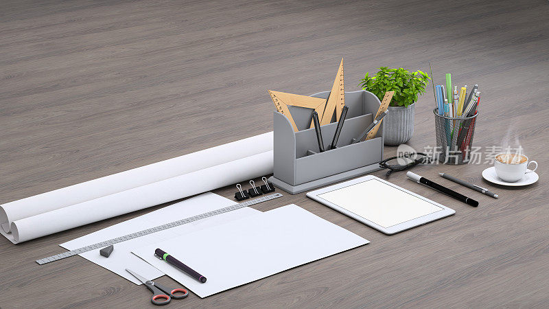 空白纸建筑师设计师表模拟模板