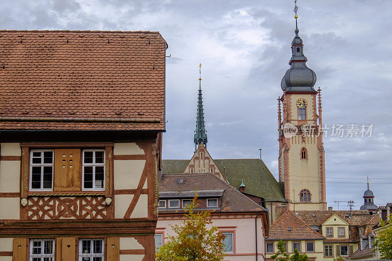 Tauberbischofsheim，历史中心(浪漫路，Baden-Württemberg，德国)