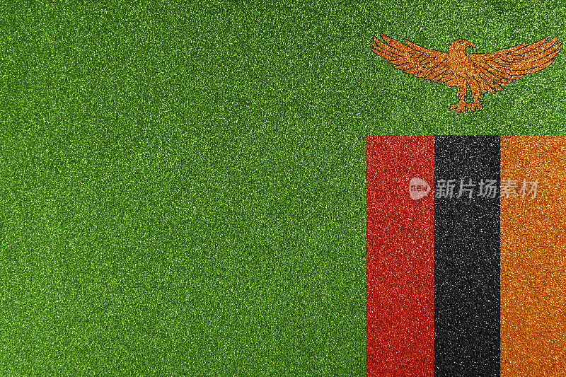 赞比亚国旗闪光纹理