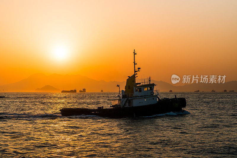 壮丽的热带日落，香港