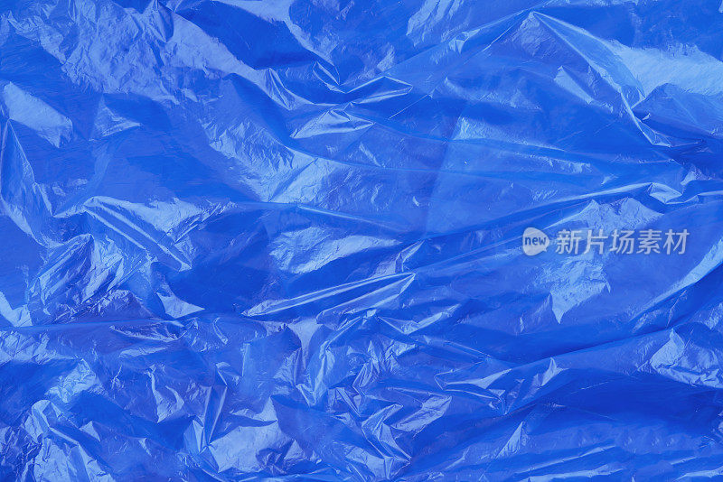 蓝色空白塑料袋模型