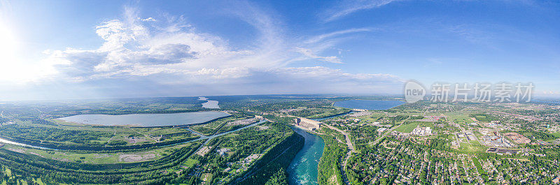 航空全景尼亚加拉河，安大略省，加拿大