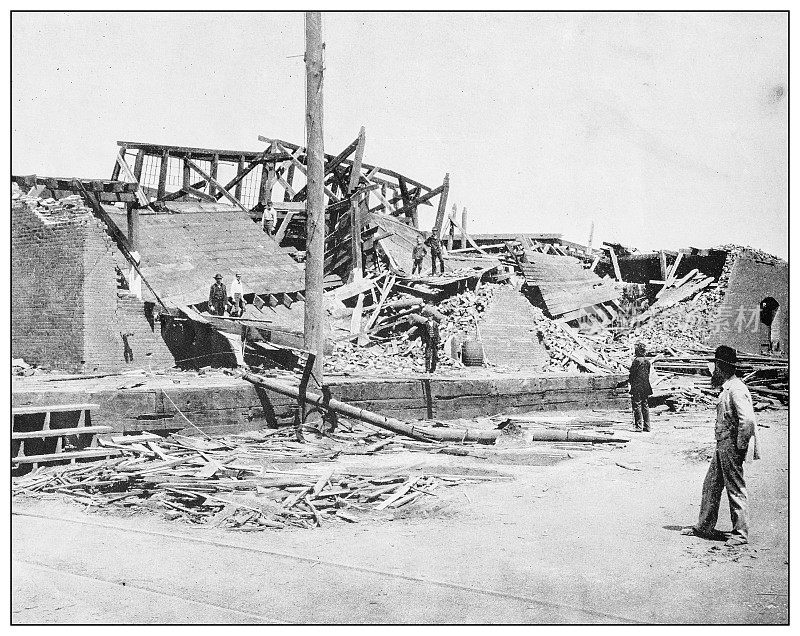 大气旋在圣路易斯的古董照片，1896年5月27日