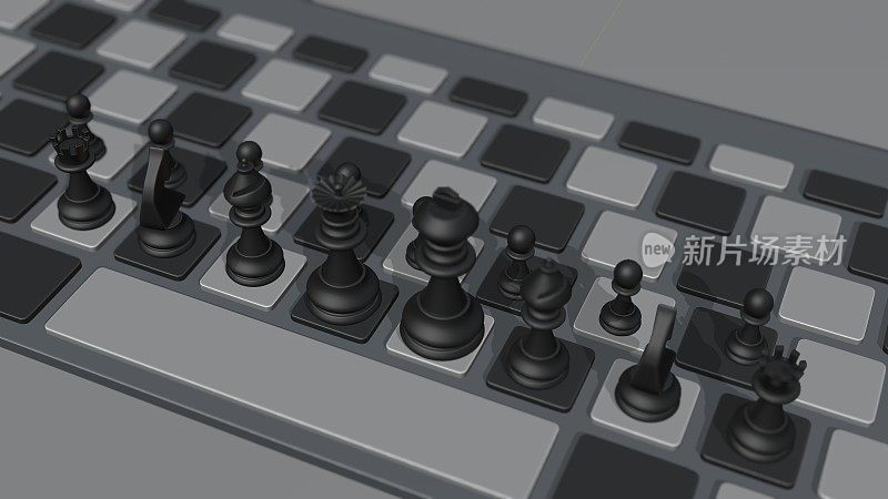国际象棋与键盘在业务战略概念