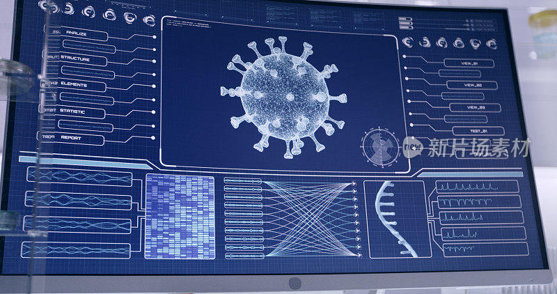 未来的实验室设备——冠状病毒检测。近距离