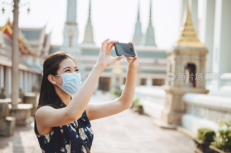 开始旅行，带回来的观点，曼谷泰国在新的正常世界