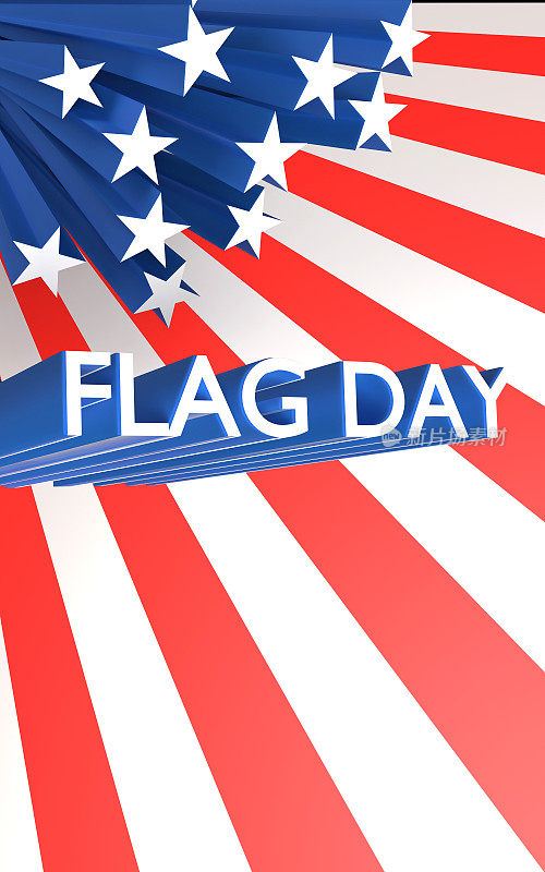 星爆和美国国旗条纹与国旗日标题