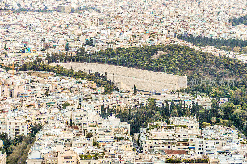 来自利卡贝图斯山的希腊雅典城市景观