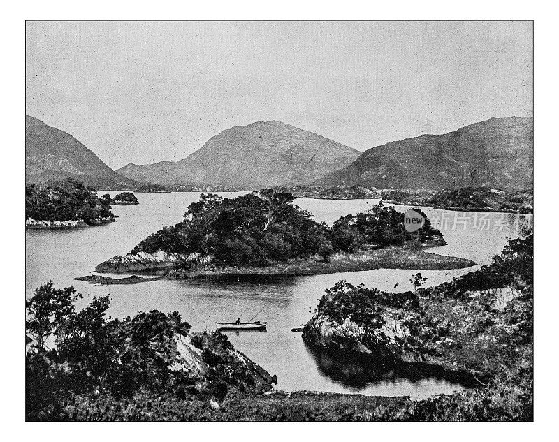 基拉尼湖(凯利郡，爱尔兰)的古董照片-19世纪