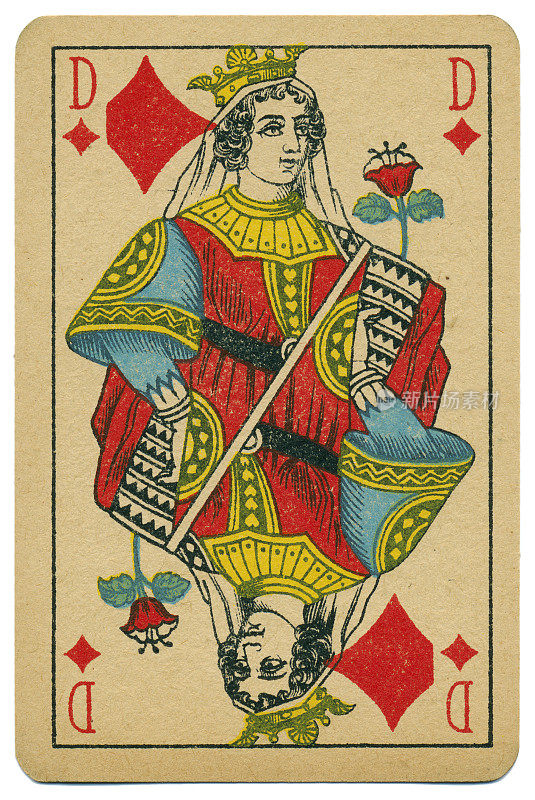 1910年比利时，时尚的钻石王后贝尔曼扑克牌