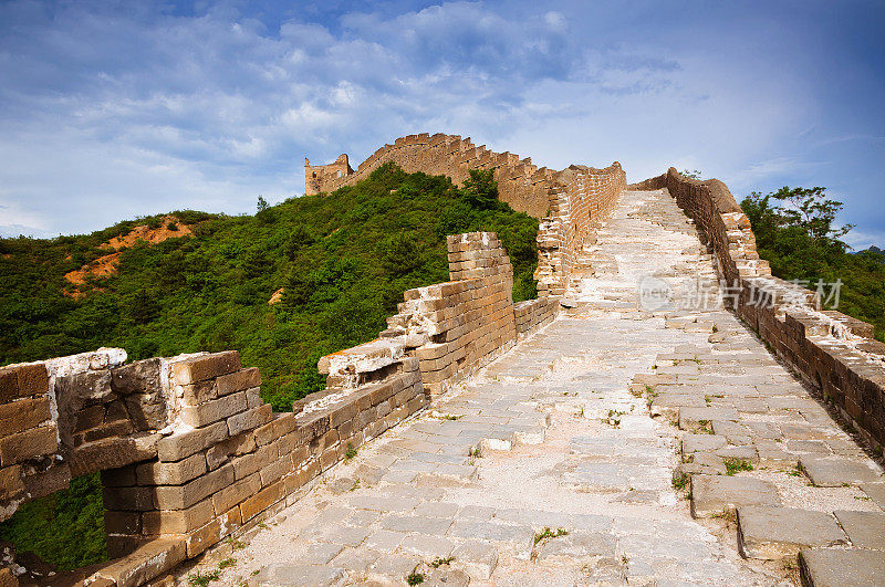 破碎的金山岭长城，北京，中国