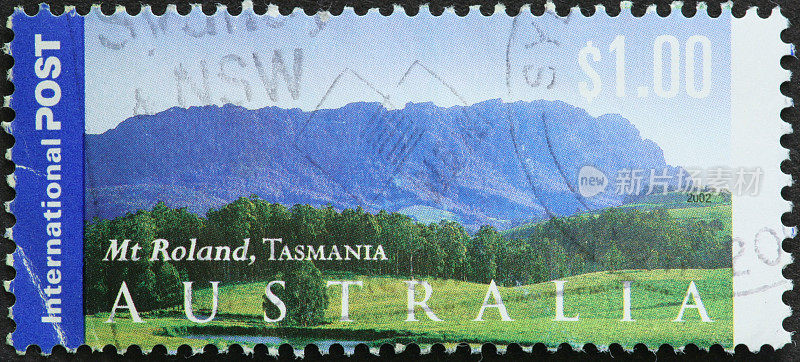 澳大利亚邮票上的罗兰山，塔斯马尼亚岛