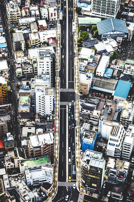 东京街道鸟瞰图。