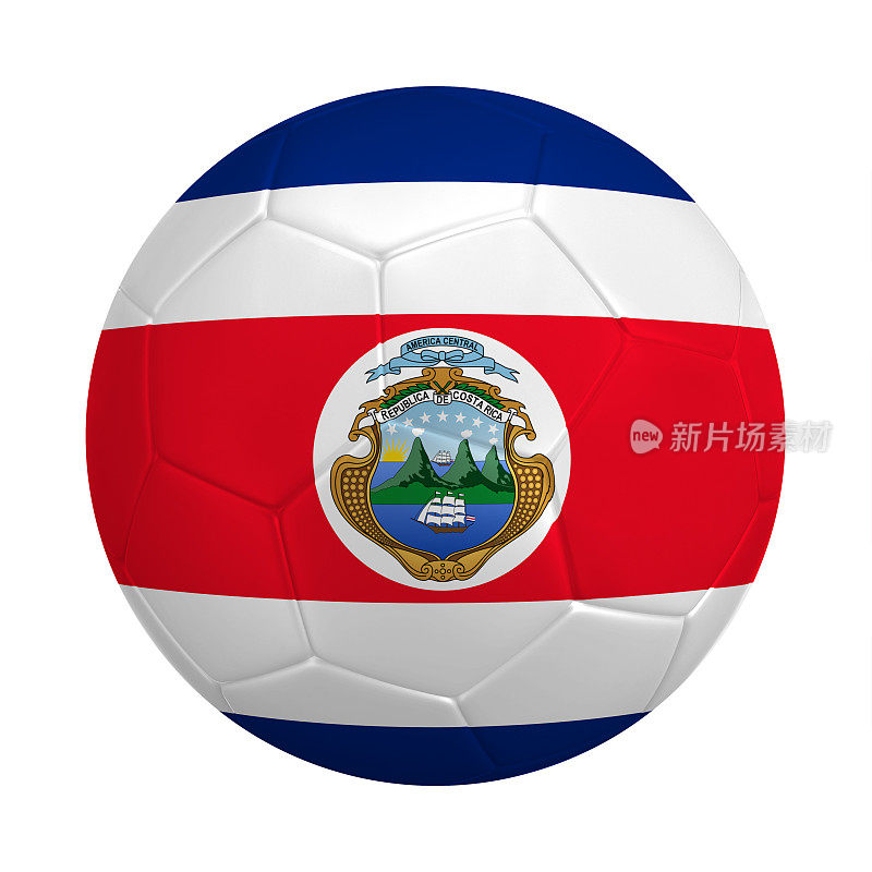 足球与哥斯达黎加国旗的颜色