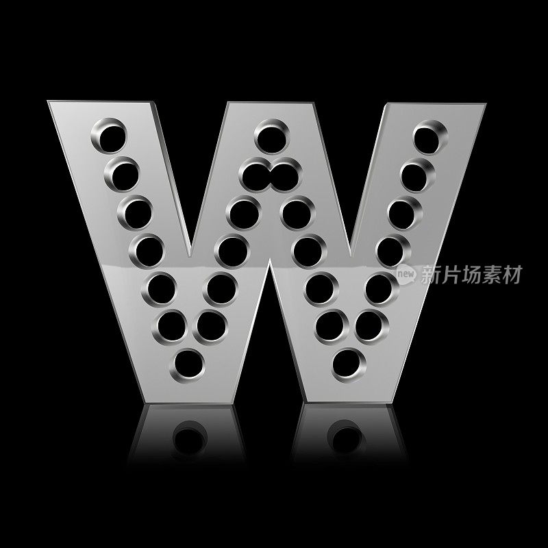 金属字母W