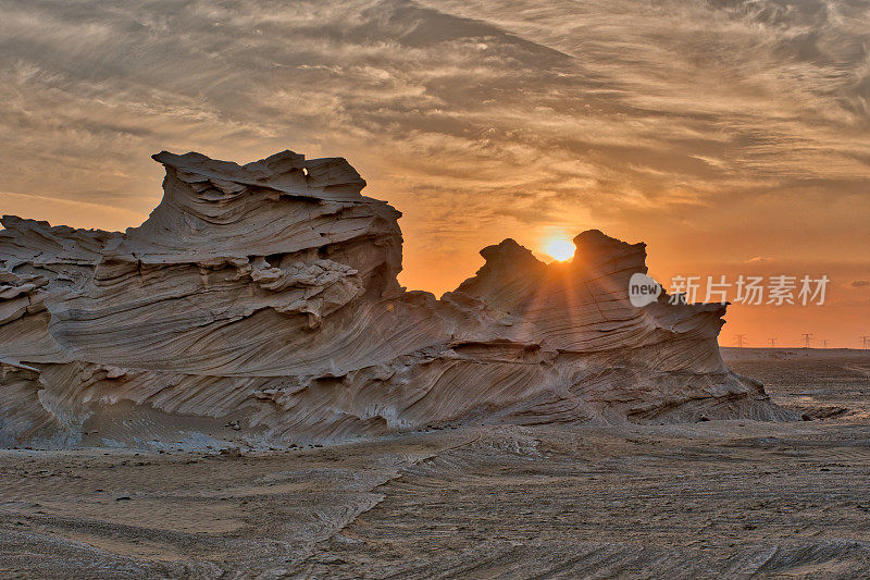 阿布扎比的沙丘化石
