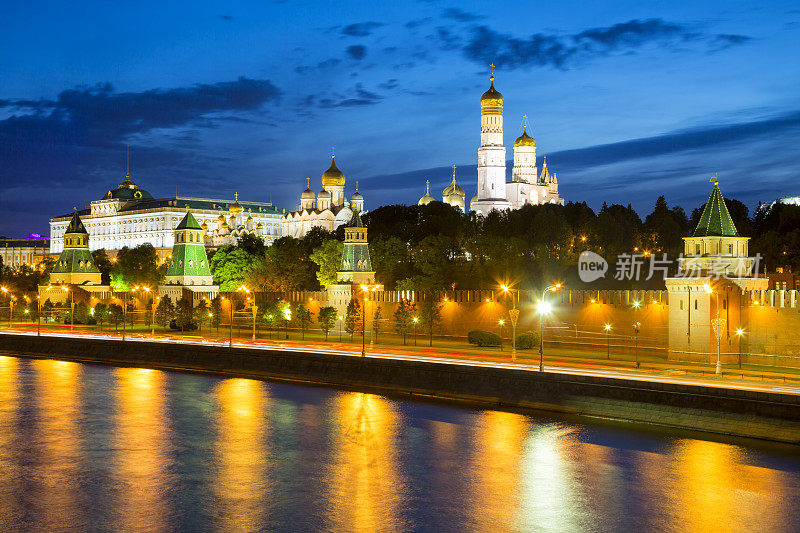 莫斯科克里姆林宫和黄昏大教堂，俄罗斯