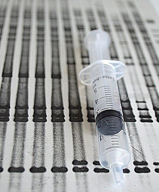 注射器和DNA分析