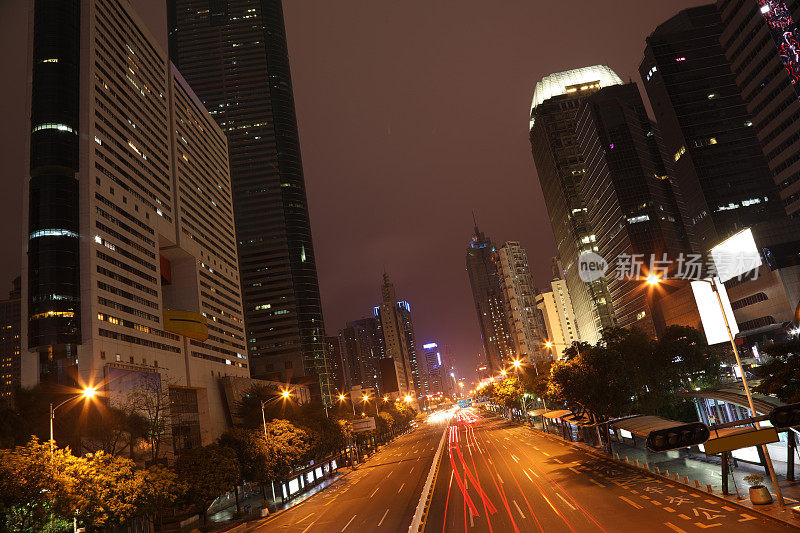 中国深圳未来现代化建筑夜景