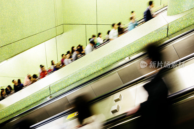 自动扶梯，地铁站，香港