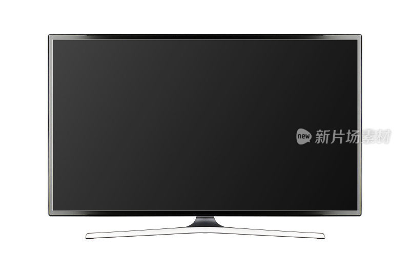 电视4K平板液晶或oled，等离子现实插图，黑色空白高清显示器模型